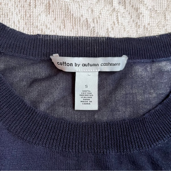 Cotton by Autumn Cashmere semi sheer navy top - Picture 2 of 8